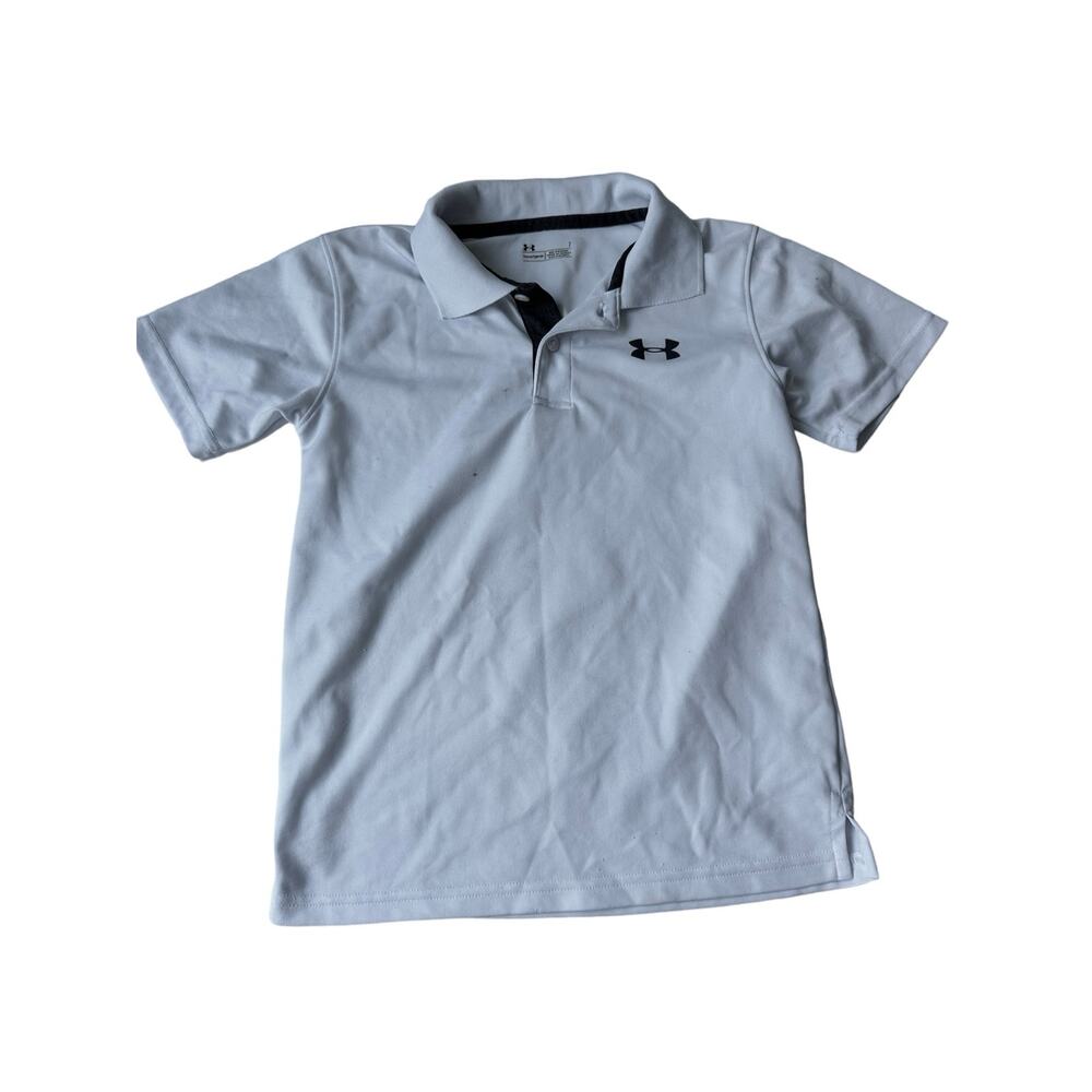 Under Armour White Golf Polo Shirt - Boys Size 7